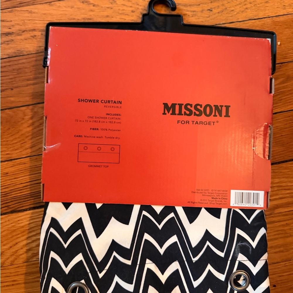 Missoni for Target Black and White Zigzag Shower Curtain